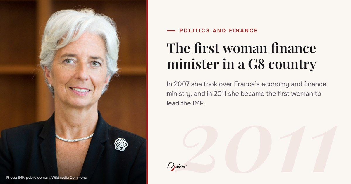 Christine Lagarde, finance minister and head of the IMF