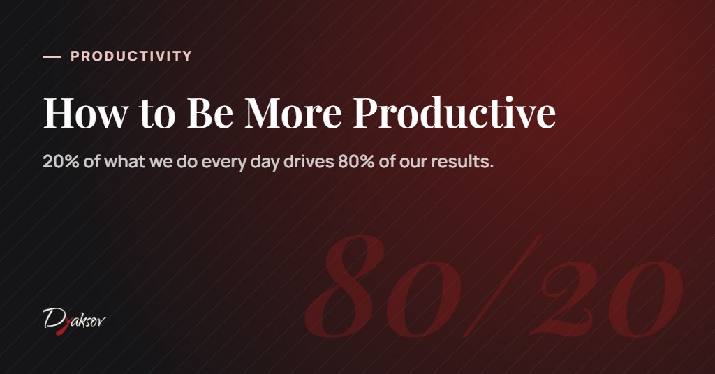 How to be more productive