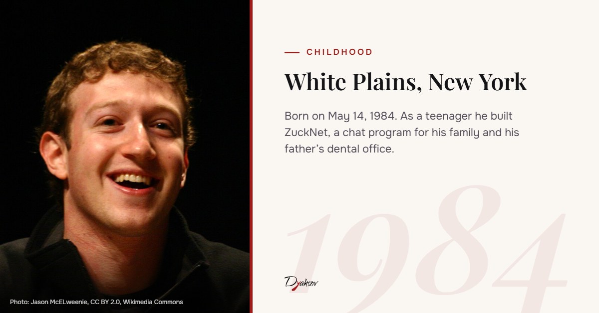 Mark Zuckerberg, childhood and early years