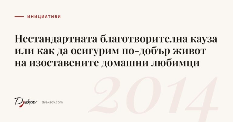 Нестандартната благотворителна кауза или как да осигурим по-⁠добър живот на изоставените домашни любимци