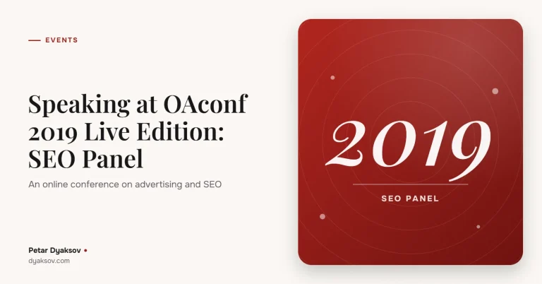 Speaking at OAconf 2019 Live Edition: SEO Panel