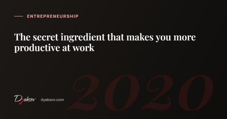 The secret ingredient that makes you more productive at work