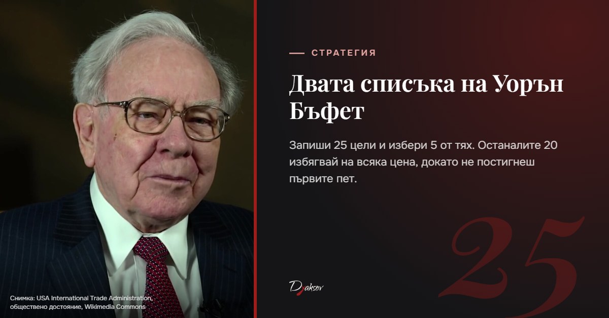 Стратегията на Уорън Бъфет с двата списъка
