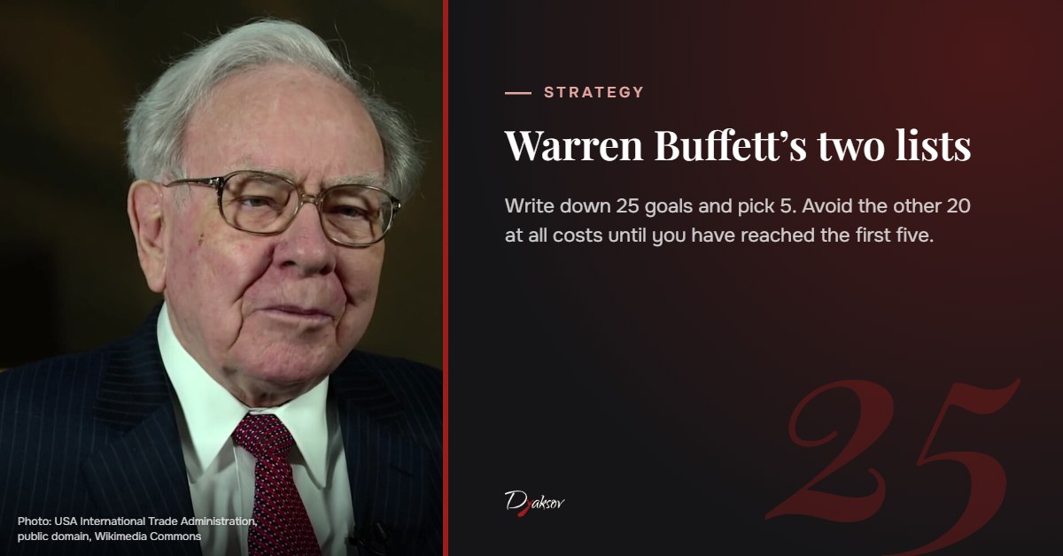 Warren Buffett’s two-list strategy